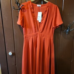 Elegant Orange Midi Dress by H&M